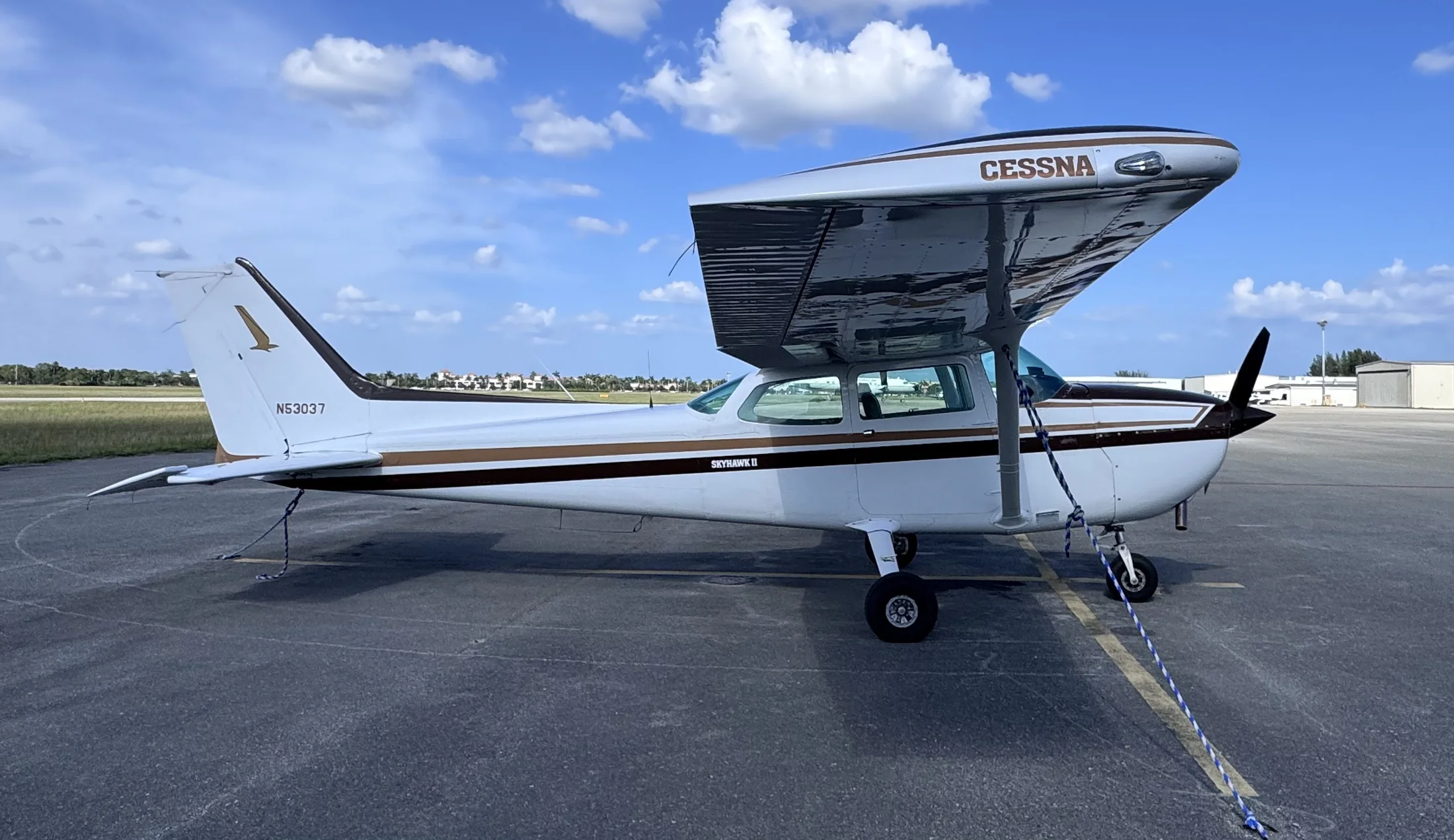 N53037, the 180 HP Cessna 172P, parked at Miami Executive Airport